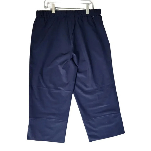 NWT Reebok Active Pant Women Medium Blue Polyester Elastic Waist CL Loose Capri - Picture 2 of 9